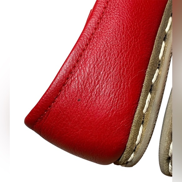 Sabah Felli Red Leather Slip-On Shoes Women’s Size 37 (US 6-6.5) Retail $210 - Picture 11 of 13